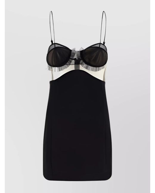 Nensi Dojaka Black Sheer Cutout Midi Dress