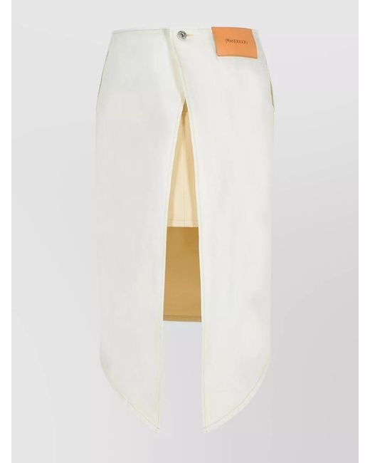J.W. Anderson White Cotton Layered Asymmetric Midi Skirt