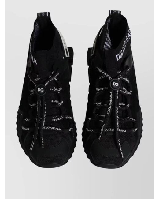 Dolce & Gabbana Black Sock Lace-Up Sneakers