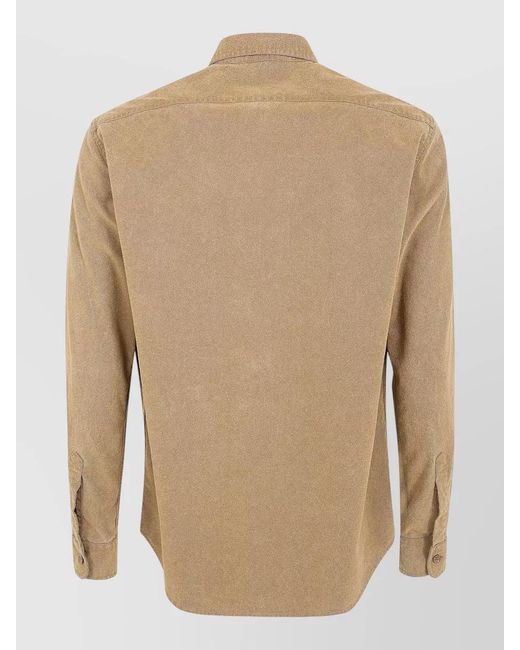 Aspesi Natural Slim Shirt Long Sleeves Chest Pockets for men