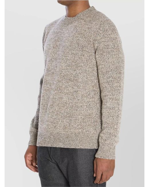 Barena Gray Wool Crew Neck Ribbed Hem Jumper for men
