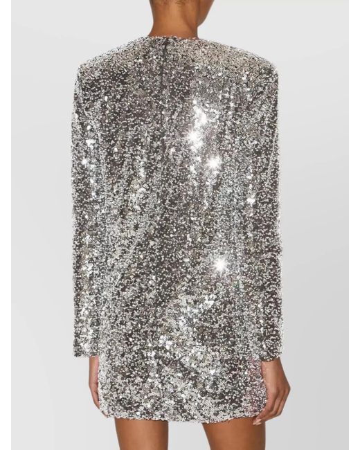 Isabel Marant Gray Sequin Long-Sleeve Mini Dress