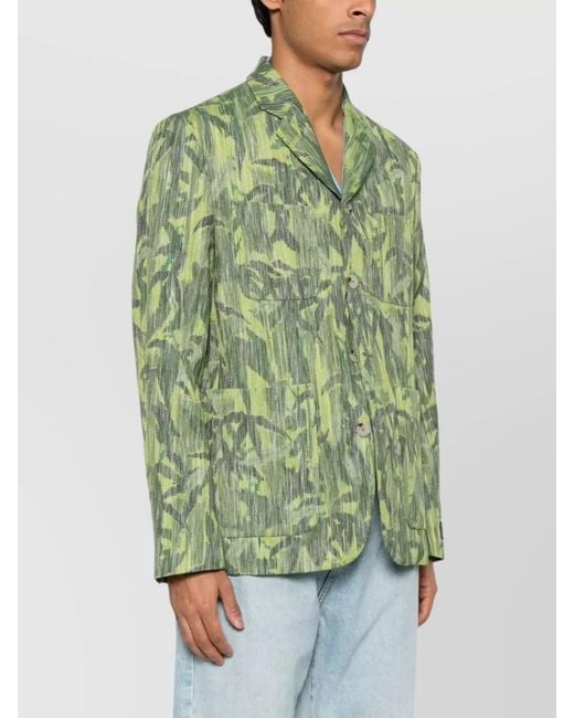 KENZO Green Single-Breasted Blazer for men