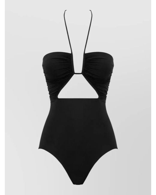 Rick Owens Black Cutout One-Piece Swimsuit