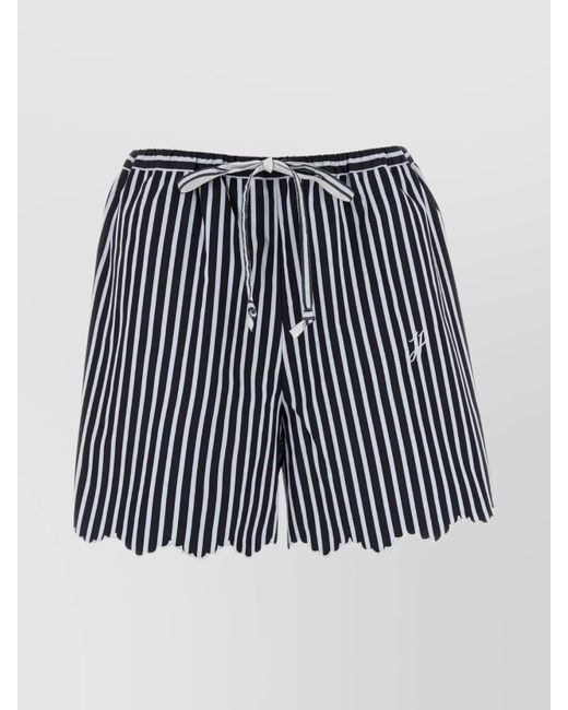 Patou Black Embroidered Cotton Knee-Length Shorts