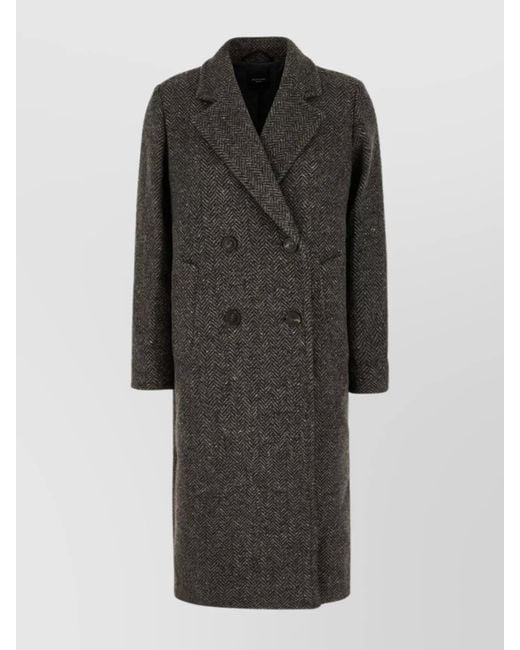 Weekend by Maxmara Black Embroidered Wool Blend Corinto Coat