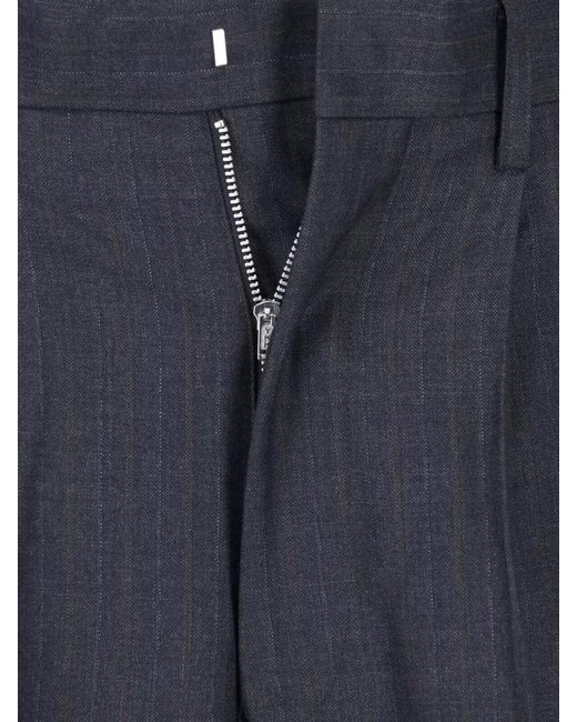 Junya Watanabe Blue Straight-Leg Suit Trousers