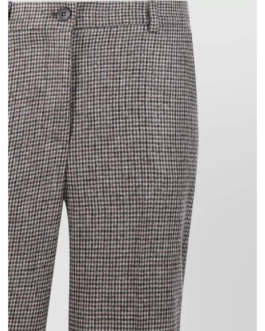 P.A.R.O.S.H. Gray Tailored Pants Belt Loops Back Pockets