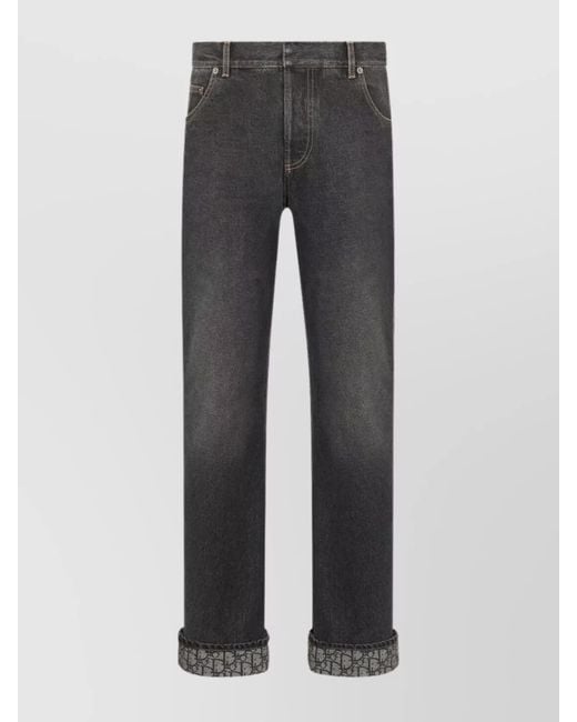 Dior Gray Denim Straight Trousers