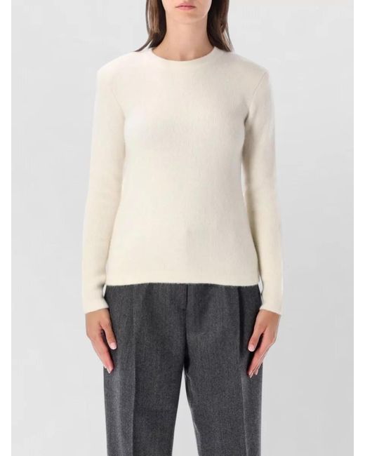 Totême White Structured Crew Sweatshirt