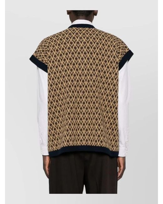 Valentino Garavani Multicolor Knit Jacket Short Sleeves Regular Fit Pockets for men
