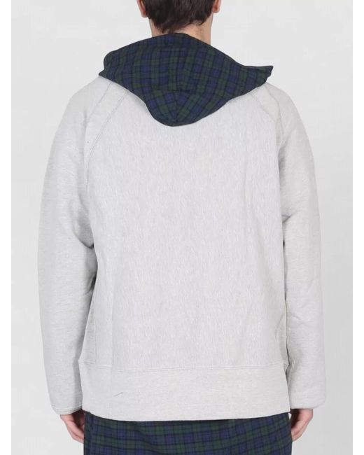 Engineered Garments White Hooded Crewneck Sweatshirt Crossbar L Detail for men