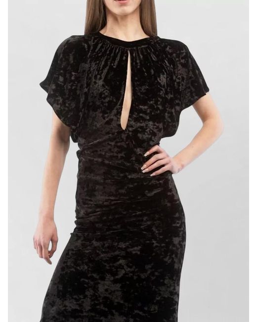 Moschino Black Lightweight Wool Blend Oversized Maxi Dress