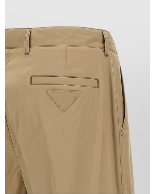 Prada Natural Straight Leg Poplin Trousers for men