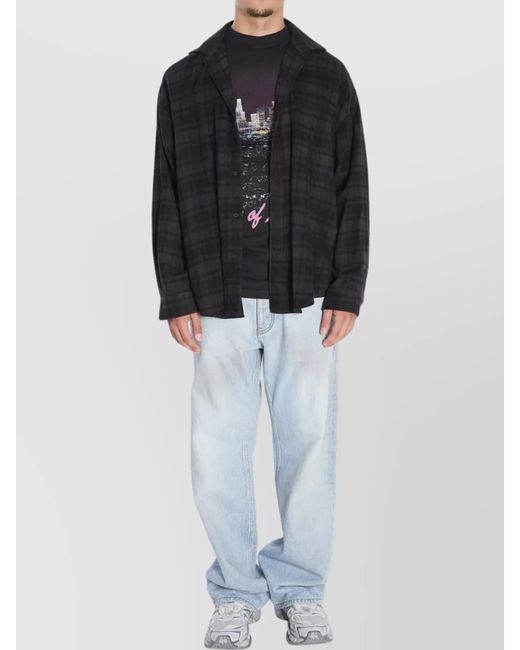 Balenciaga Black Cotton Poplin Oversized Layered-Effect Shirt for men
