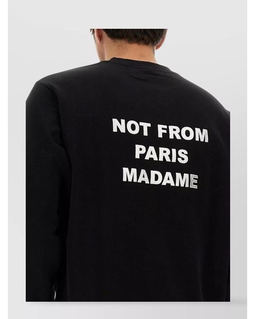 Drole de Monsieur Black Cotton Slogan Sweatshirt for men