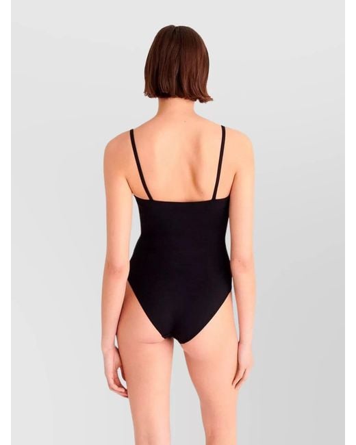 Eres Black Aquarelle One-Shoulder One-Piece Swimsuit