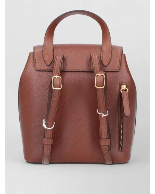 Mulberry Brown Backpack Hand Design Adjustable Straps Top Handle