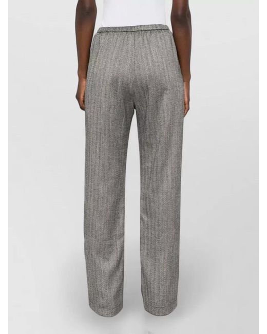 Forte_forte Gray Herringbone Wide-Leg Trousers