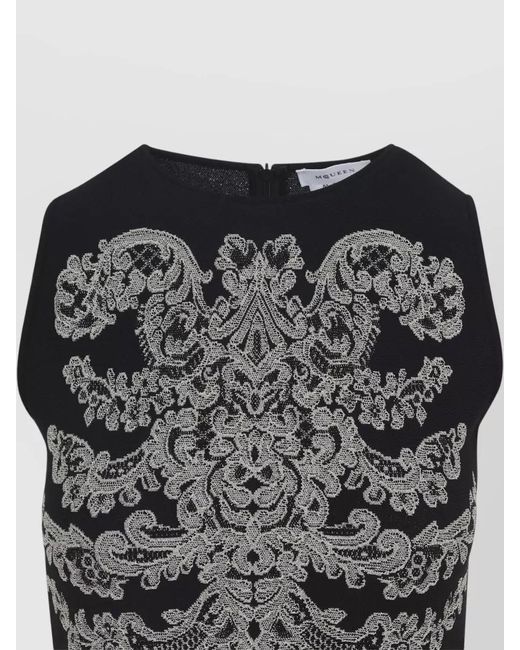 McQueen Black Lace Ribcage Jacquard Mini Dress