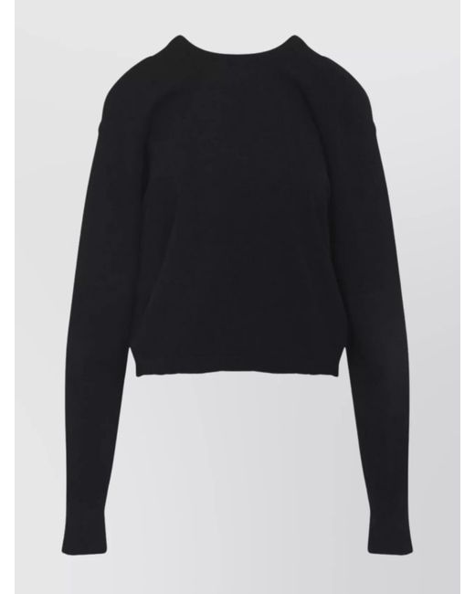 Maison Margiela Black Virgin Wool Balloon-Sleeve Crewneck Jumper