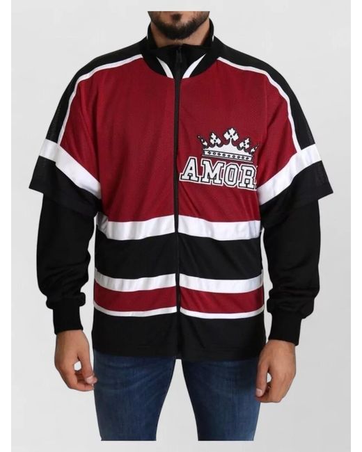 Dolce & Gabbana Red Amore Sport Full Zipper Knit Jacket for men
