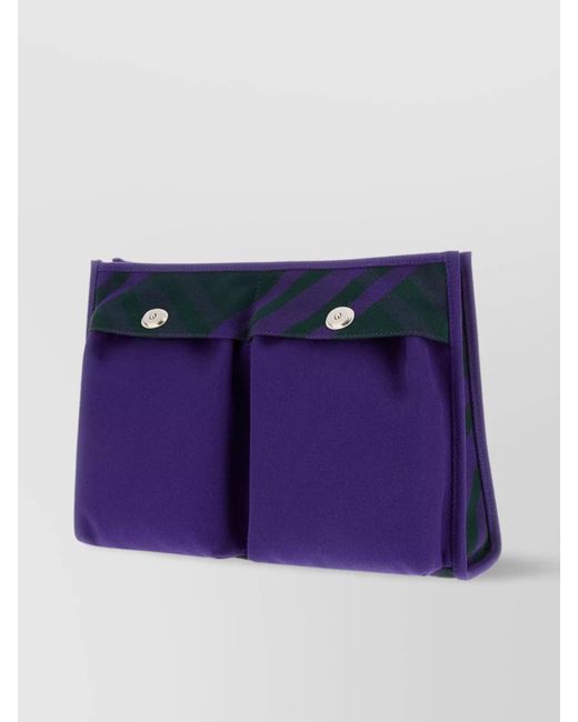 Burberry Blue Canvas Printed Clutch Bag for men