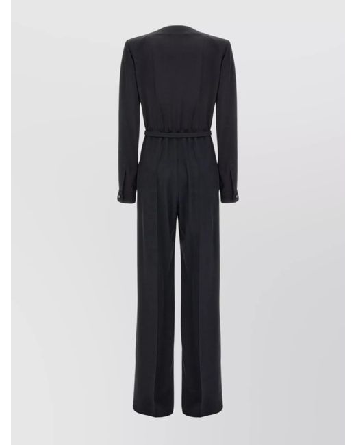 Gucci Black Silk Belted Long Jumpsuit