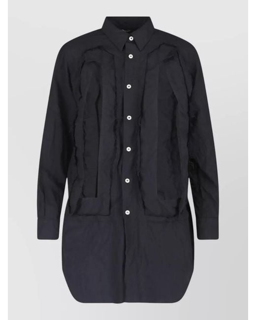 Comme des Garçons Blue Long Sleeve Textured Fabric Casual Dress