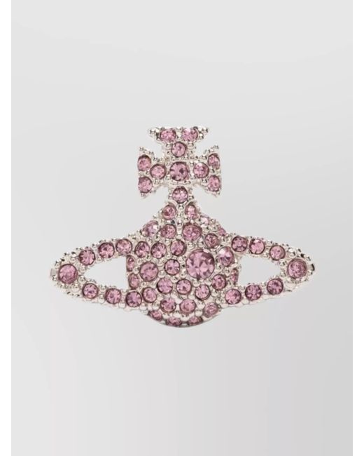 Vivienne Westwood Pink Bow Orb Gemstone Stud Earrings