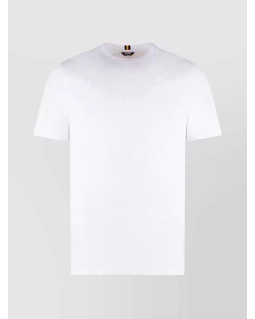 K-Way White Cotton Slim-Fit Printed T-Shirt for men