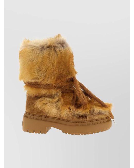 Fendi Natural Leather Apres Chic Boots