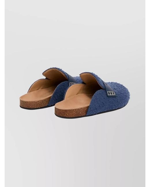 J.W. Anderson Blue Felt Loafers