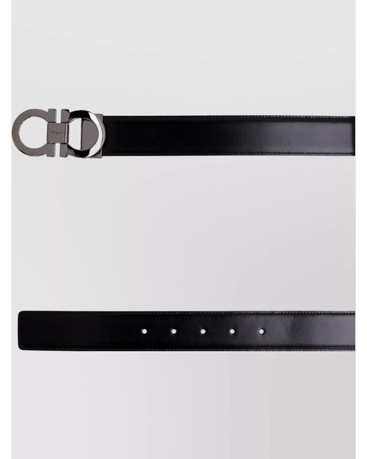 Ferragamo White Reversible Leather Belt for men