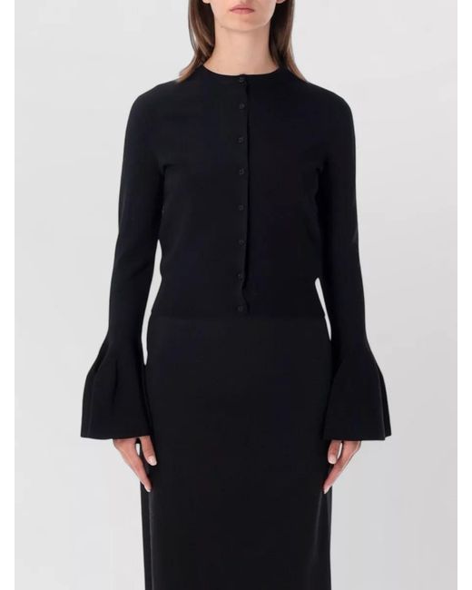 Stella McCartney Blue Compact Knit Bell Sleeve Cardigan