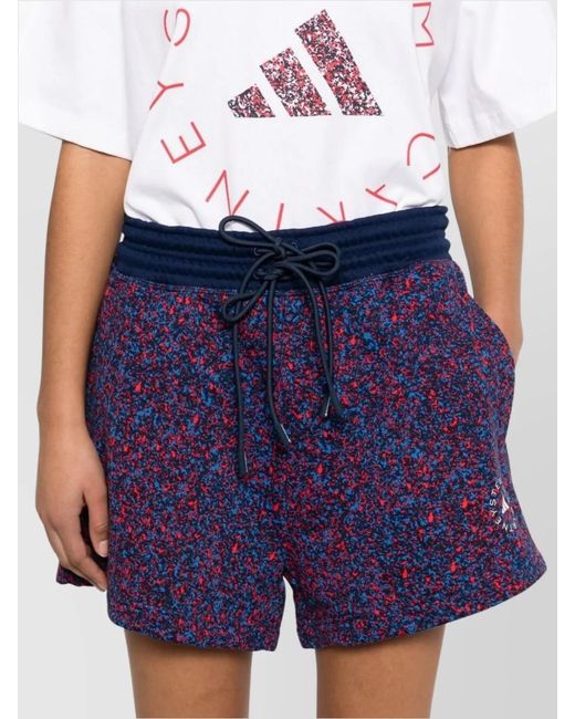 Adidas By Stella McCartney Blue Logo Cotton Knee-Length Shorts
