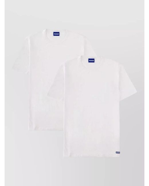 HUGO White Crew Neck Short Sleeve Underwear Top for men