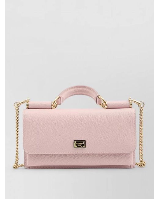 Dolce & Gabbana Pink Mini Calf Leather Tote Bag
