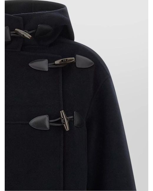 Rohe Blue Duffle Reversible Coat Hooded Long Oversized