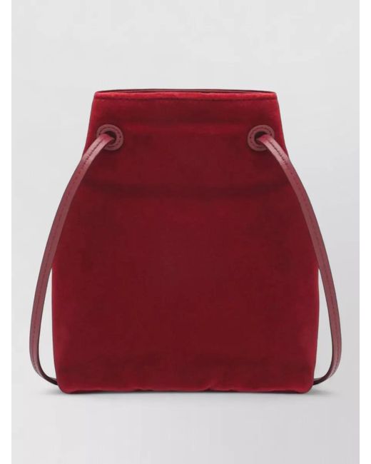 Miu Miu Red Velvet Finish Bucket Bag Refined Design