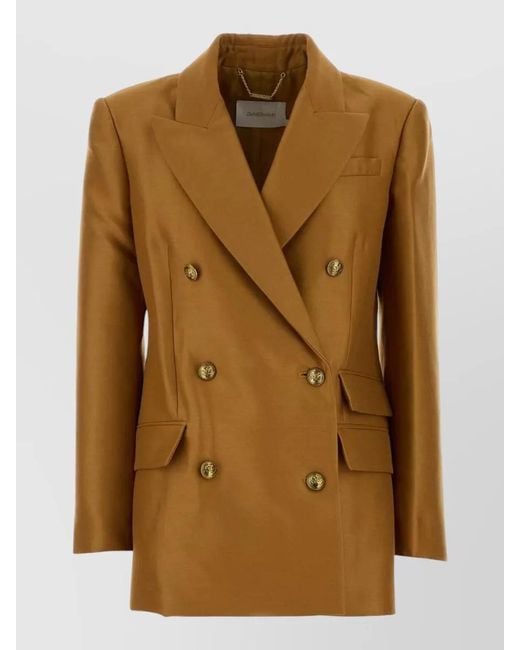 Zimmermann Natural Wool Silk Blazer