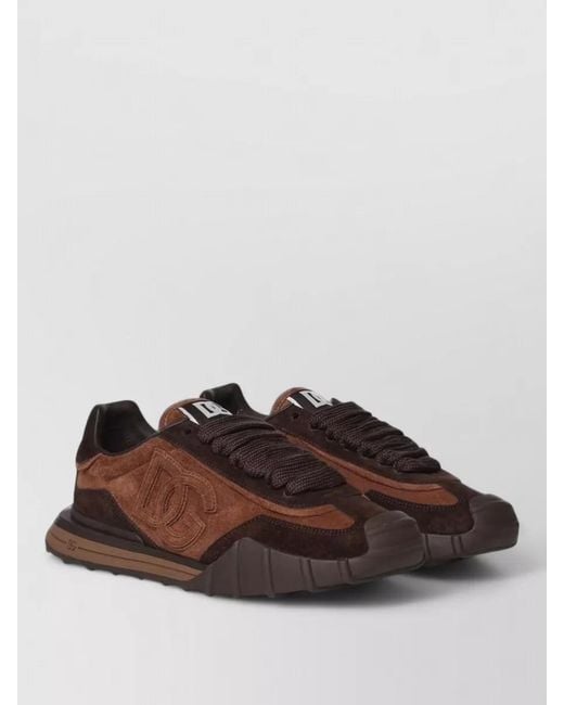 Dolce & Gabbana Brown Low Top Sneakers Suede Upper Rubber Sole for men