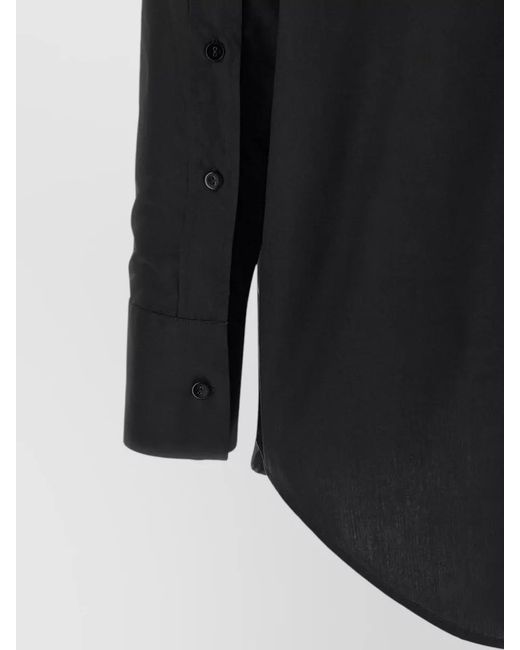Xacus Black Scarlet Shirt Curved Hem Long Sleeve Design