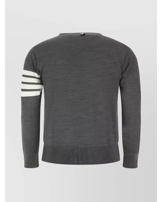 Thom Browne Gray Wool Ribbed Crewneck Jumper for men