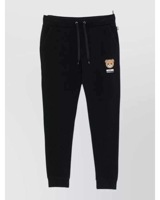 Moschino Black Straight-Leg Track Pants for men