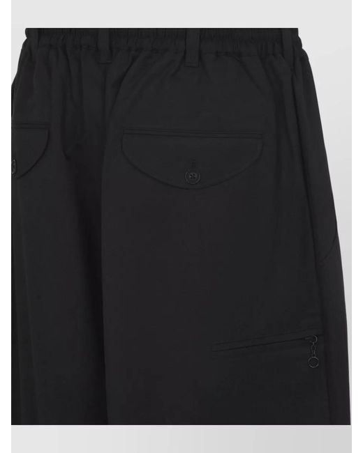 Y-3 Blue Wool Wide-Leg Trousers for men