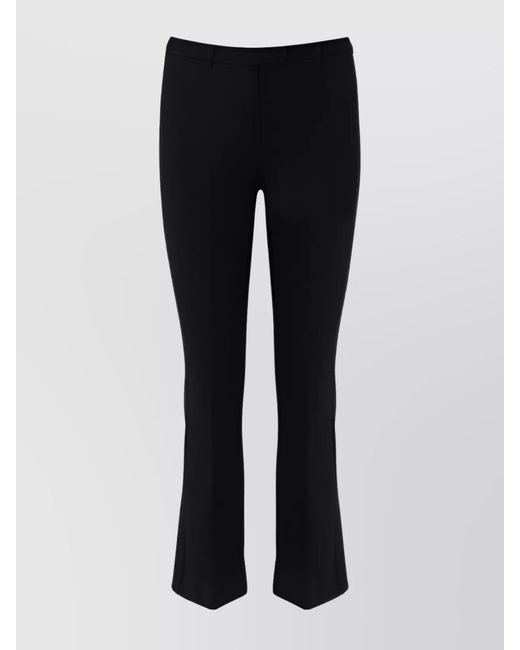 Max Mara Blue Slim Fit Stretch Fabric Trousers With Belt Loops