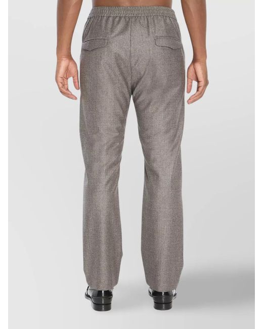 Barena Gray Wool Regular-Fit Straight-Leg Trousers for men