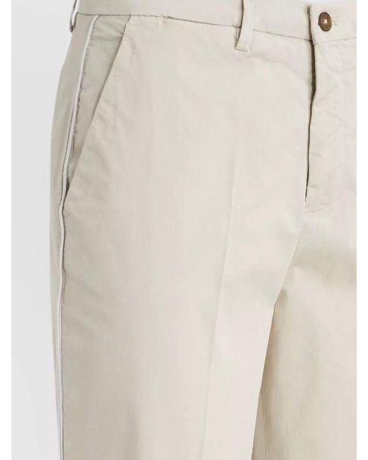 Briglia 1949 Natural Chino Trousers Stretch Cotton Tailored Cut