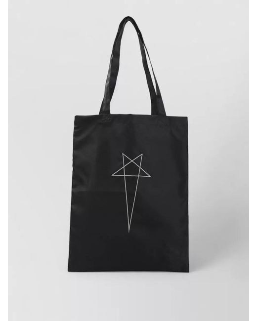 Rick Owens Black Logo Nylon Tote Bag for men